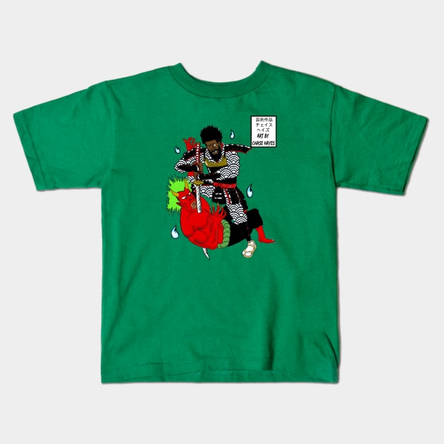 Samurai and Oni Kids T-Shirt by ChaseTM5